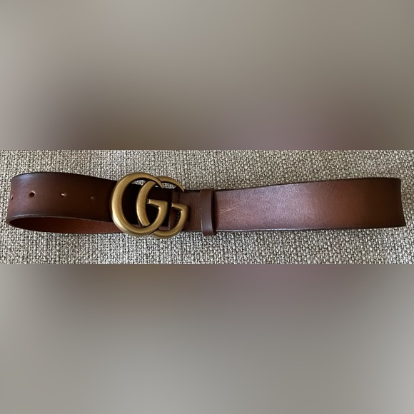 Gucci Mormont Logo Brass Wide Belt 80/32 $550 - Picture 5 of 9